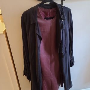 Bcbgmaxazria Burgundy leather dress